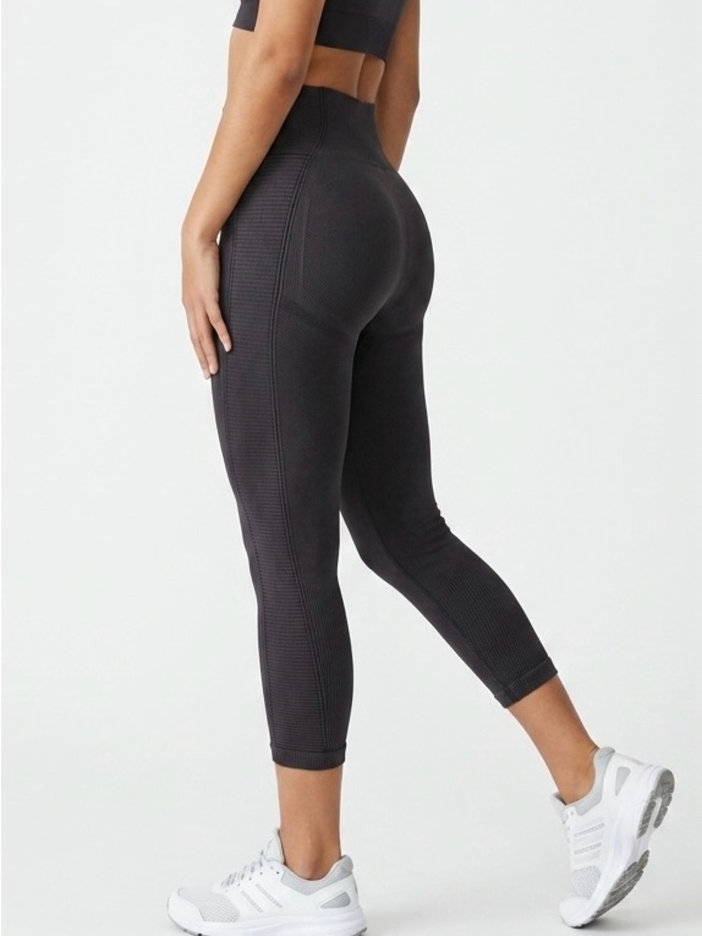 Aerie Vintage 2019 Seamless Ribbed Cropped High Rise Leggings Espresso Brown XL